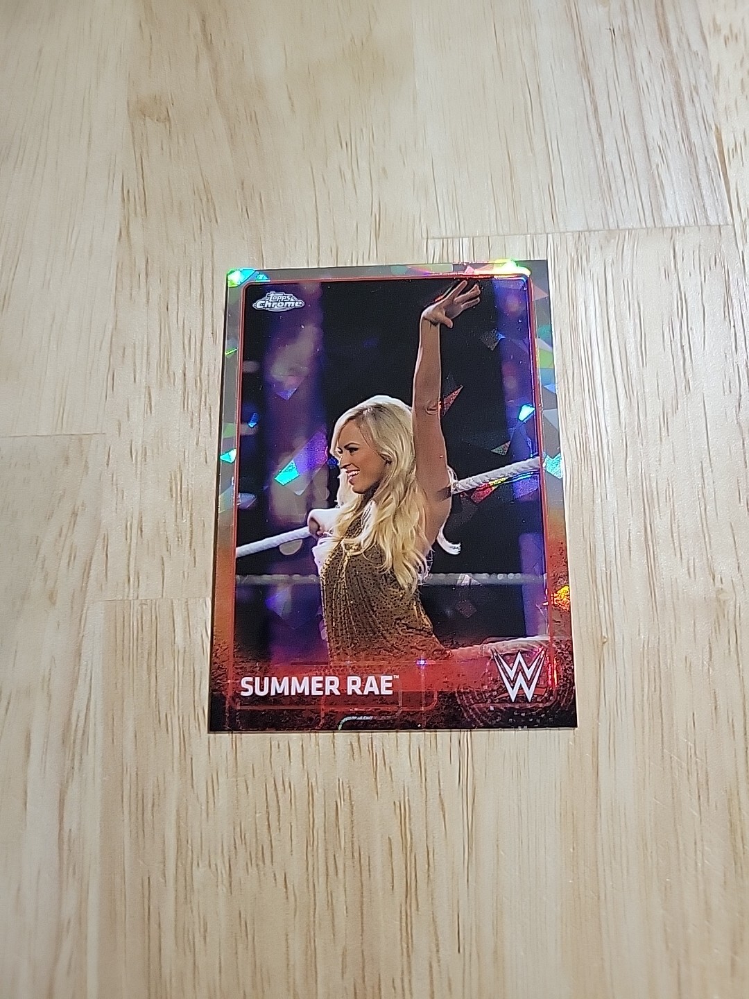 2015 Topps Chrome WWE SUMMER RAE Atomic Refractor #68 Diva Card