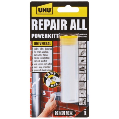 UHU Alleskleber Super Strong & Safe Powerkitt Repair All 60g Universal Knetmasse