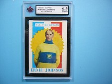 1960/61 TOPPS NHL HOCKEY CARD #4 ERNIE JOHNSON ATG KSA 6.5 EX/NM+ SHARP!! TOPPS