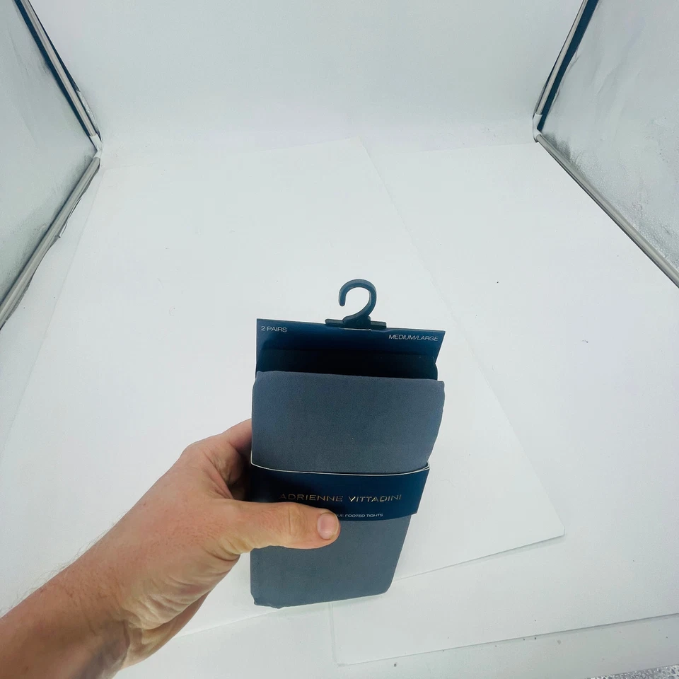 Pantimedias Adrienne Vittadini Legwear Negras/1#Gris Par M L Grandes Medianas Foto 4 de 4