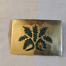 Vtg Mexico 1970s Turquoise Chip Abstract Belt Buckle Retro Southwest 3"L 2"W