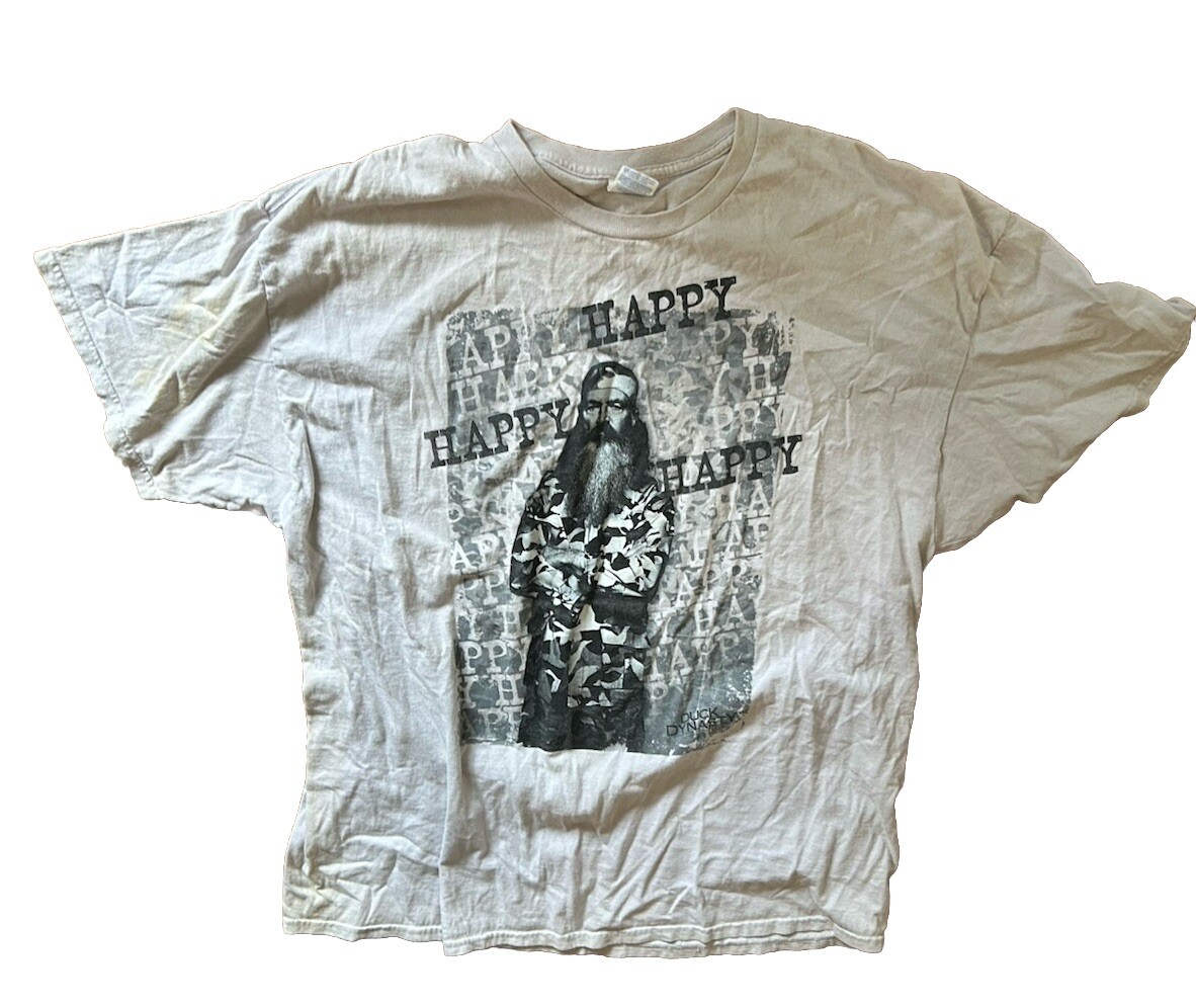 Duck Dynasty T Shirt Happy Happy Happy Phil Robertson Large Call Tv Show 2XL