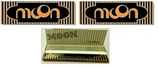 3x Moon Rolling Papers Papers 50/Lvs/Pack Gold Flax Single Wide 1.0 USA SHPD