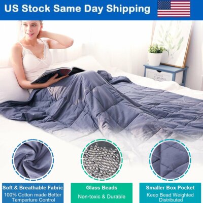 5lbs/12lbs/15lbs WEIGHTED BLANKET Ultra Cosy Soft Sensory Reduce Stress Anxiety