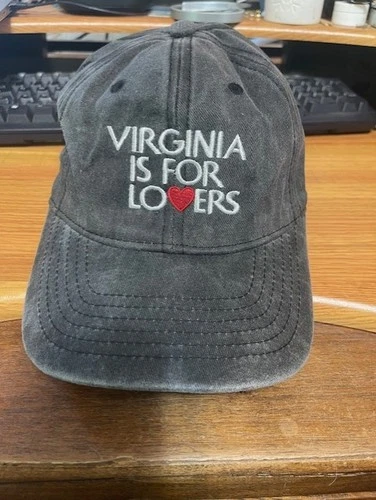 Virginia Is For Lovers Baseball Cap/Hat, Stone Washed Gray, Good Condition