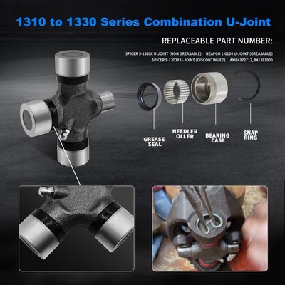 5134X 1310 to 1330 Conversion U Joint Cap 1.062 L 3.219/3.625 Inch