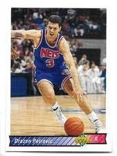 DRAZEN PETROVIC 1992-93 UPPER DECK CARD NEAR MINT+ CONDITION