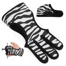 Finger Guard Protector Gear 3 Finger Glove Archery Recurve Bow Hunting Shooting 