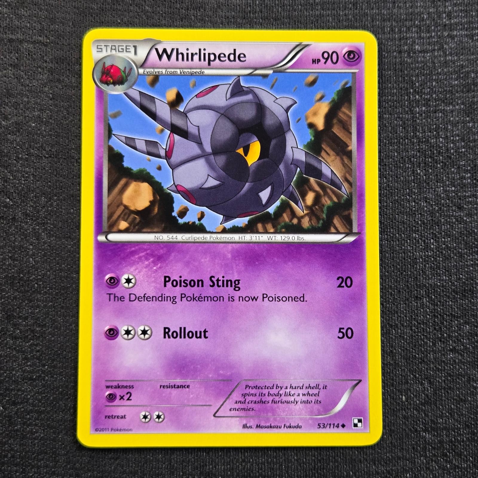 Pokemon Black & White Whirlipede Uncommon 53 Lightly Played