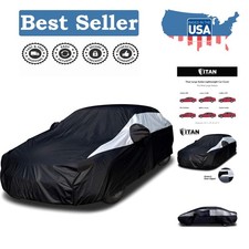 Universal Fit Titan Jet Black Car Cover For Large Sedans - Waterproof Stylish