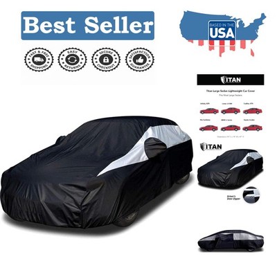 Universal Fit Titan Jet Black Car Cover for Large Sedans - Waterproof & Stylish