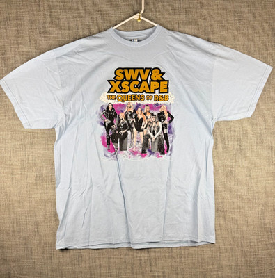 Size 2XL - SWV XSCAPE The Queens of R&B Tour Portrait Dates Graphic T-Shirt Blue
