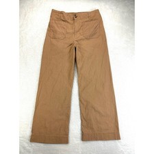 Maeve The Colette Full Length Womens 33 Brown Wide Leg Linen Blend Pants