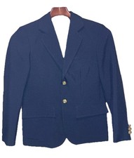 Boys Navy Blazer Size 12R Gentleman Jacket For Weddings Events Gray Lined NWOT