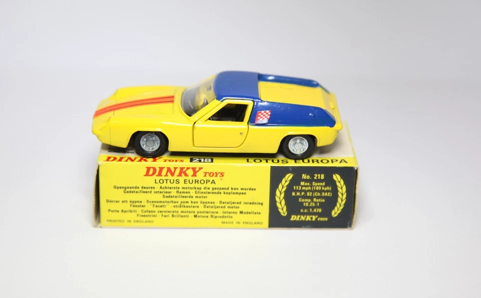 Dinky 218 Lotus Europa en Caja Original - Casi Como Nuevo De Colección Original Foto 2 de 4