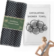 Exfoliating Washcloth, 40" Extra Long Back Scrubber for Shower, Bamboo Charcoal