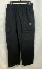 Adidas Originals Men's Black Woven Cotton Cargo Pants Trefoil NWT Size M