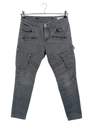 Cipo & Baxx Cargohose Herren Grau W29 Baumwolle Casual