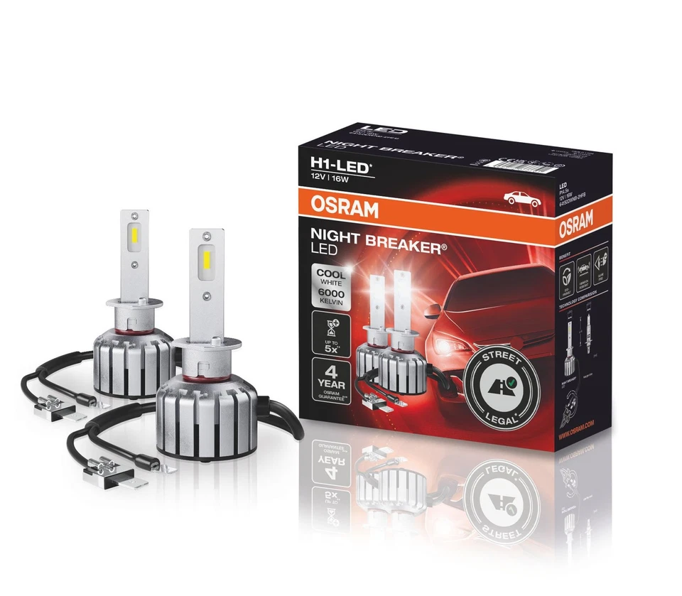 2x OSRAM H1 LED Night Breaker Autolampe Fernlicht Nachrüstlampe Straßenzulassung