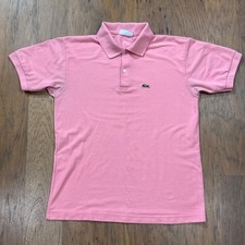 Vintage Lacoste Polo Shirt Mens L Pink Chemise France Rugby Crocodile Embroider