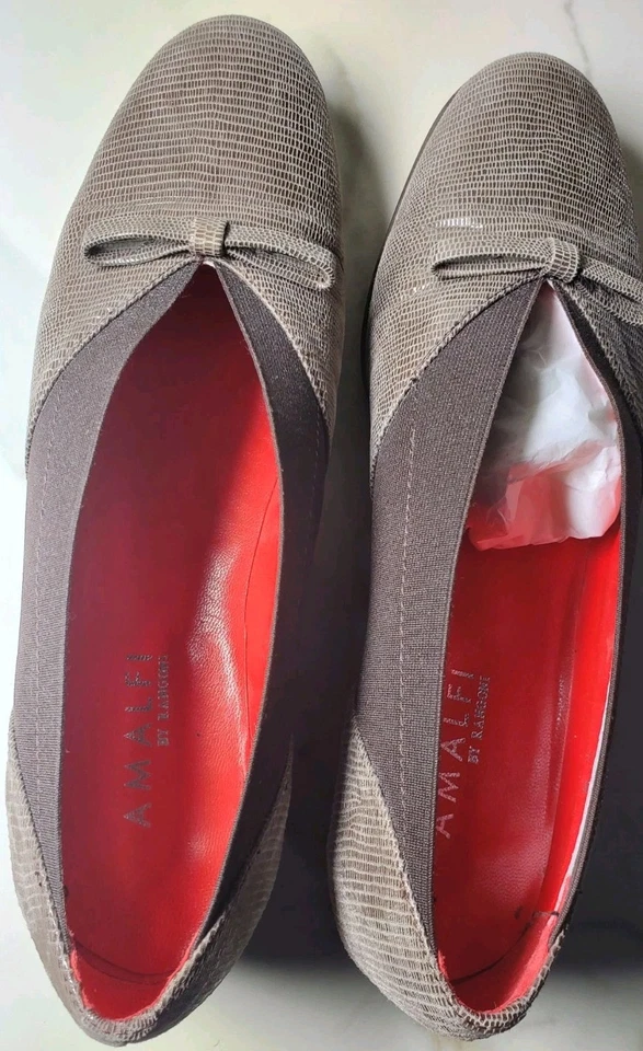 AMALFI MINITEJUS-Rangoni Italy Womens Size 8M  Gray Patent Lizard Leather Italy - Image 4 of 4