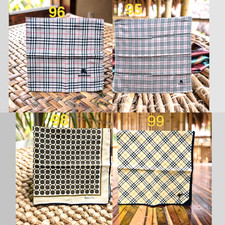  4 Burberry Nova Check Pocket Square Handkerchief Vintage Classic Select1 