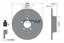 2x TEXTAR PRO Bremsscheiben Hinten passend für PEUGEOT 407 Coupe (6C) 290mm