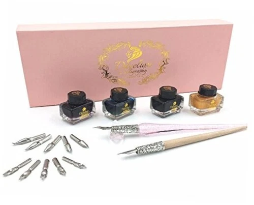 19-Piece Deluxe Calligraphy Set for Beginners and Professionals, Creates Clean 