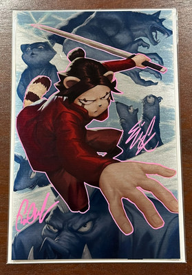 Little Red Ronin #1 Metal Variant 2x signed sketched by Ejikure & Garrett Gunn