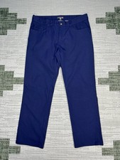 Peter Millar Crown Sport Eb66 Performance Pants Mens 35 Blue Logo Mid Rise