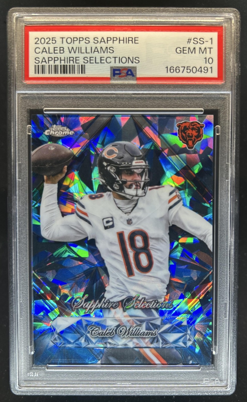 2025 Topps Chrome Sapphire Caleb Williams Selections #SS-1 Bears PSA 10 GEM MINT