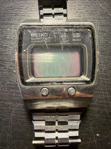 Vintage Seiko Quartz LC Chronograph Digital Watch Japan – For Repair