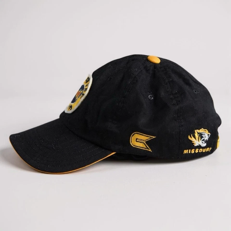 Sombrero de los Tigres de Missouri Equipo Universitario por Coliseum Negro Dorado Logo M 100% Algodón Foto 3 de 4
