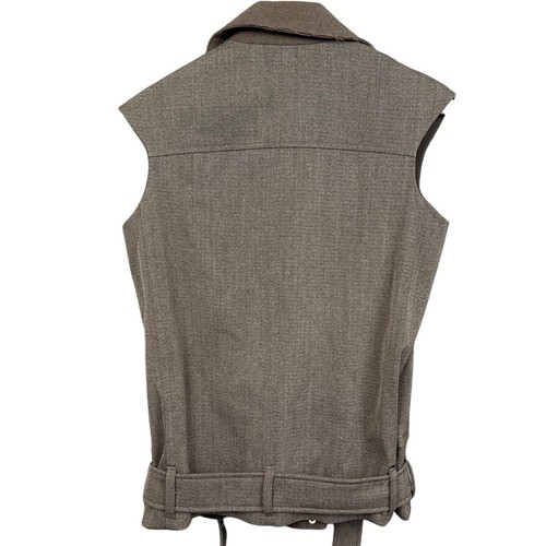 ALLSAINTS Women's Wool Cotton Vest Silver Hardware Raw Edges Size 4 Streetwear - Picture 3 of 11
