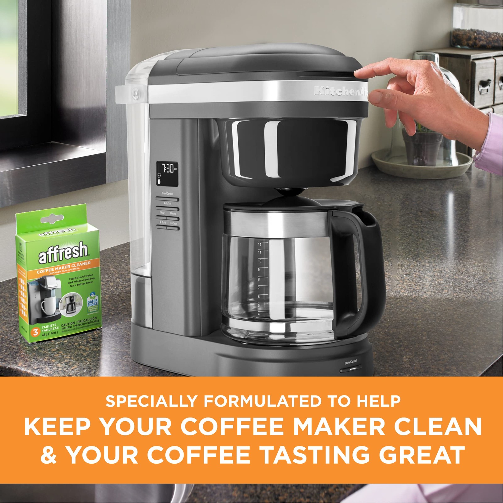 Affresh Coffee Maker Cleaner, Works with Multi-cup and Single-serve Brewers, 3