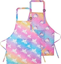 2 Pack Kids Apron for Boys Girls for Cooking, Waterproof Art Apron with Pockets