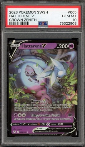 Pokemon Hatterene V Crown Zenith Holo Ultra Rare #065 PSA 10 Gem Mint