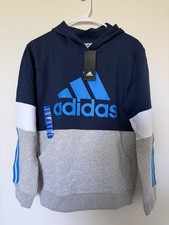 Adidas Fleece Hoodie Youth Large 14/16 Blue