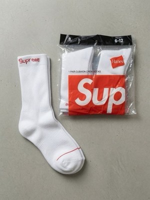 Hanes Supreme Crew Socks Men, White, Size 6-12, 2-Pack, New Sealed
