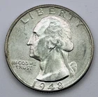 1948-D Washington Quarter 90% Silver XF AU Almost Uncirculated