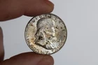 Vintage 1958 D 50c Franklin Half-Dollar Coin, FBL, UNC