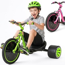 Drift Trike for Kids Ages 5 16 Front Wheel Ride-On with Adjustable Seat, Steel