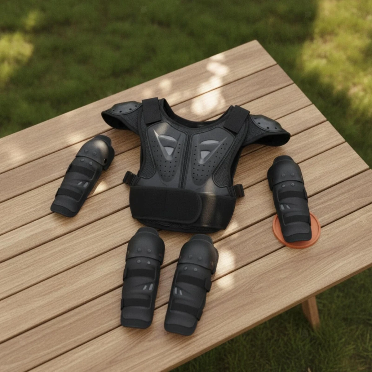 Kids Protective Vest with Shoulder Caps Adjustable Motorcycle Safety Vest Sturdy