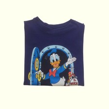 DISNEY HANES VTG 90s USA MADE DONALD DUCK CARTOON GRAPHIC BLUE T SHIRT SZ L