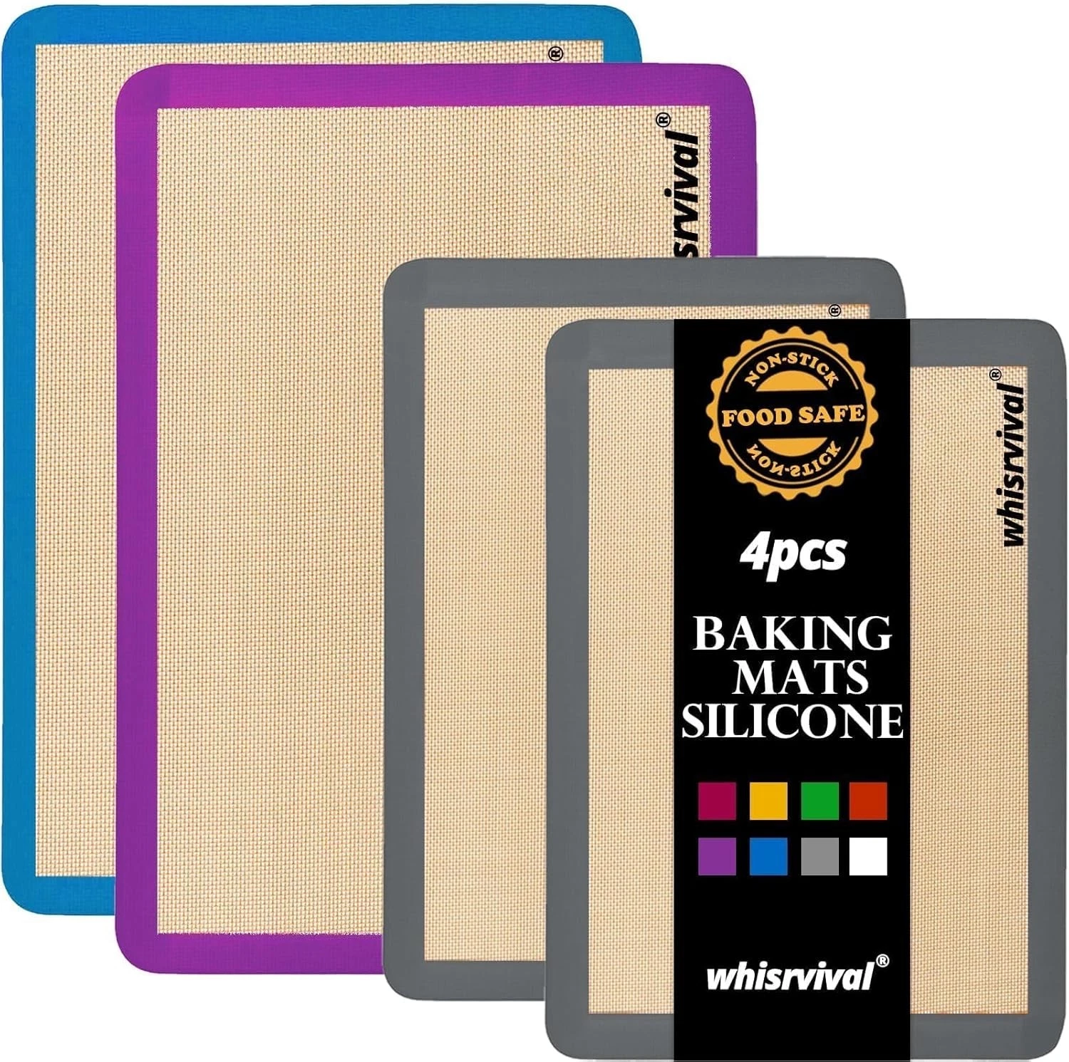 4 Pack Silicone Baking Mat Non-Stick Silicone Baking Sheet Food Safe Silicone