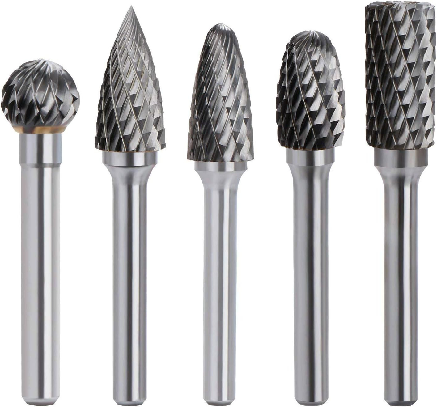 Kit Frese Rotanti Carburo Tungsteno per Metallo e Legno - Fai Da Te 5 Pezzi