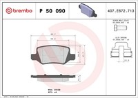 Brembo Bremsbelagsatz Scheibenbremse Prime P 50 090 FüR Klasse Mercedes W169 150
