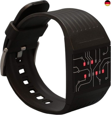 getDigital Binäre Armbanduhr, Schwarz, 10 x 5 x 8 cm, 7235
