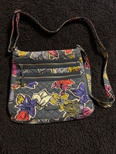 Vera Bradley Triple Zip Hipster Crossbody Quilted Green Floral Bag Classic. P18