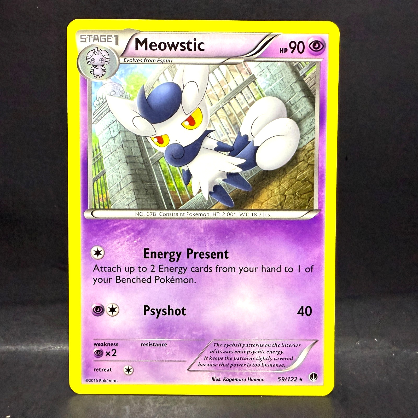 2016 POKEMON BREAKPOINT MEOWSTIC 59/122 LP (RARE)